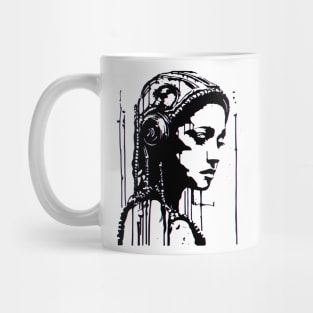 Alien Goddess Splash Art Graffiti Mug